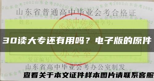 30读大专还有用吗？电子版的原件缩略图