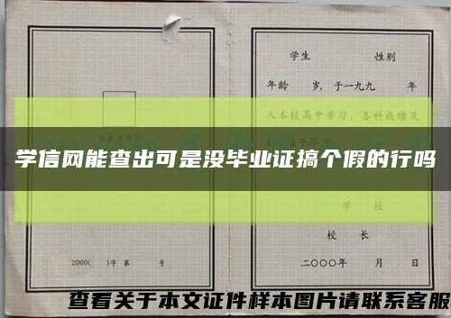 学信网能查出可是没毕业证搞个假的行吗缩略图