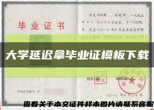 大学延迟拿毕业证模板下载缩略图