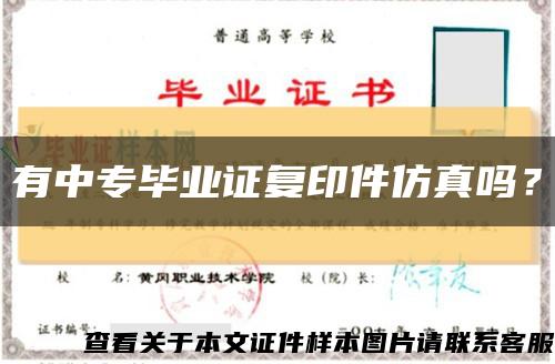 有中专毕业证复印件仿真吗？缩略图