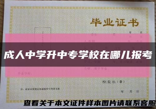 成人中学升中专学校在哪儿报考缩略图