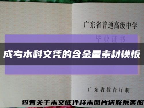 成考本科文凭的含金量素材模板缩略图