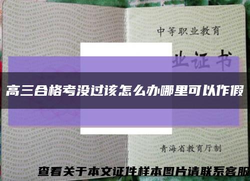 高三合格考没过该怎么办哪里可以作假缩略图