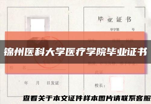 锦州医科大学医疗学院毕业证书缩略图