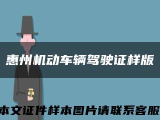 惠州机动车辆驾驶证样版缩略图