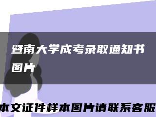 暨南大学成考录取通知书图片缩略图