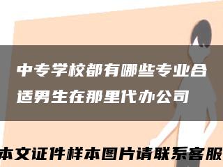 中专学校都有哪些专业合适男生在那里代办公司缩略图