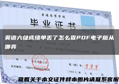 英语六级成绩单丢了怎么查PDF电子版从哪弄缩略图