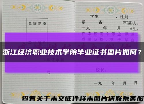 浙江经济职业技术学院毕业证书图片如何？缩略图