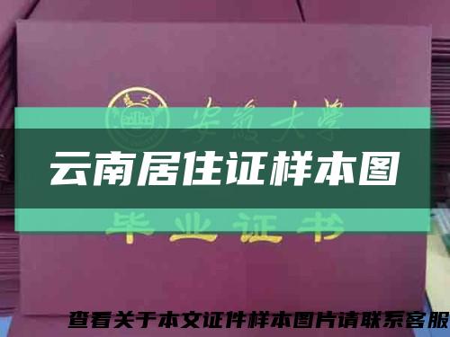 云南居住证样本图缩略图