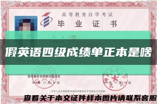 假英语四级成绩单正本是啥缩略图