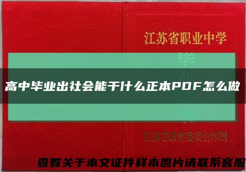 高中毕业出社会能干什么正本PDF怎么做缩略图