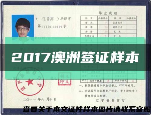 2017澳洲签证样本缩略图