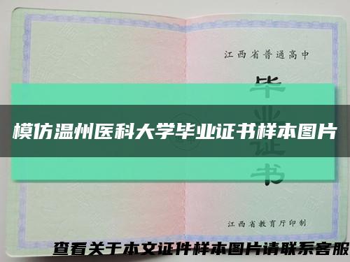 模仿温州医科大学毕业证书样本图片缩略图