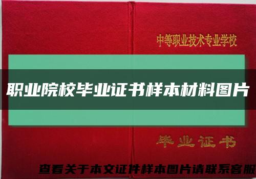 职业院校毕业证书样本材料图片缩略图