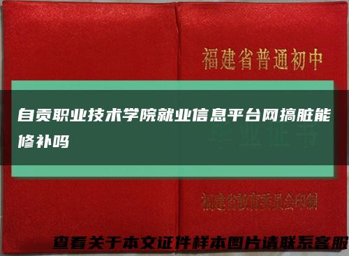 自贡职业技术学院就业信息平台网搞脏能修补吗缩略图