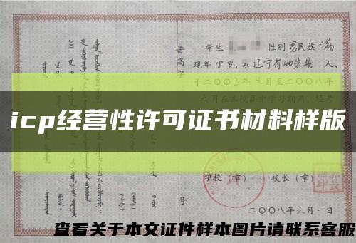 icp经营性许可证书材料样版缩略图