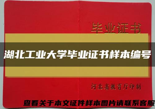 湖北工业大学毕业证书样本编号缩略图