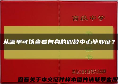 从哪里可以查看自身的职教中心毕业证？缩略图