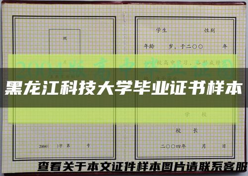 黑龙江科技大学毕业证书样本缩略图