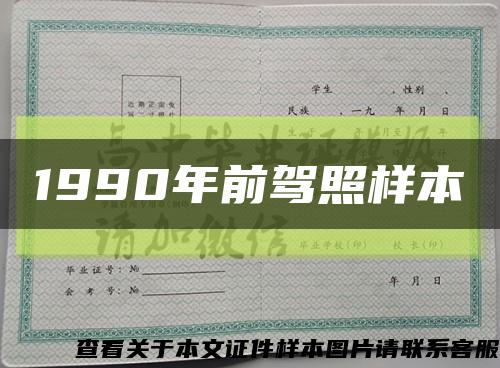 1990年前驾照样本缩略图