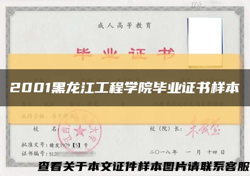 2001黑龙江工程学院毕业证书样本缩略图