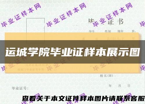 运城学院毕业证样本展示图缩略图