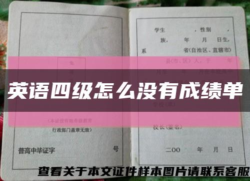 英语四级怎么没有成绩单缩略图