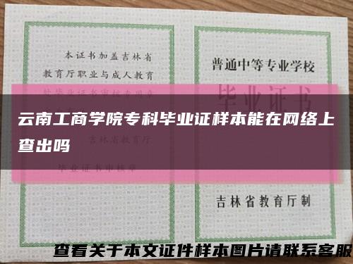 云南工商学院专科毕业证样本能在网络上查出吗缩略图