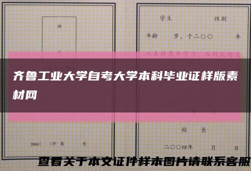 齐鲁工业大学自考大学本科毕业证样版素材网缩略图