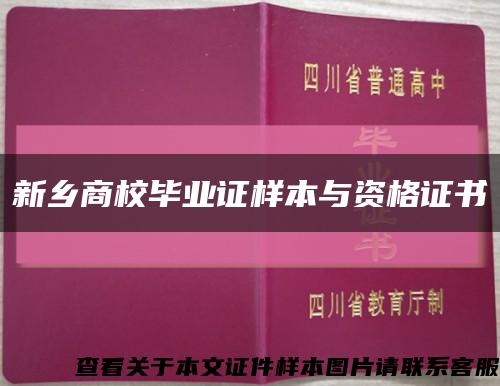 新乡商校毕业证样本与资格证书缩略图