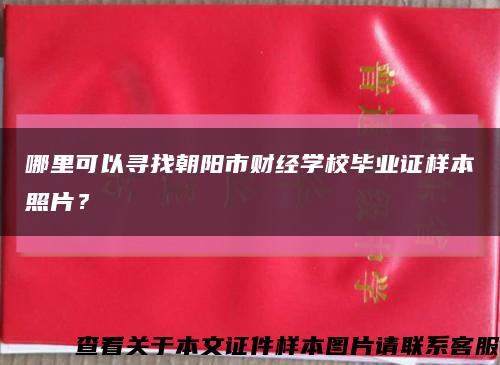 哪里可以寻找朝阳市财经学校毕业证样本照片？缩略图