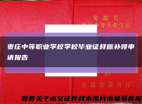 枣庄中等职业学校学校毕业证样版补领申请报告缩略图