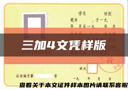 三加4文凭样版缩略图