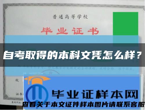 自考取得的本科文凭怎么样？缩略图