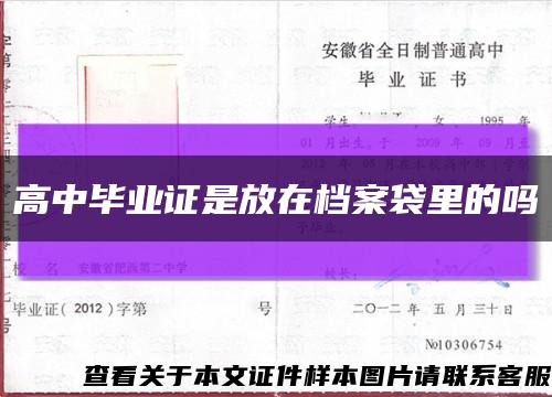 高中毕业证是放在档案袋里的吗缩略图