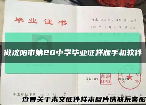 做沈阳市第20中学毕业证样版手机软件缩略图