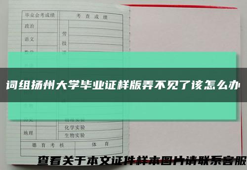 词组扬州大学毕业证样版弄不见了该怎么办缩略图