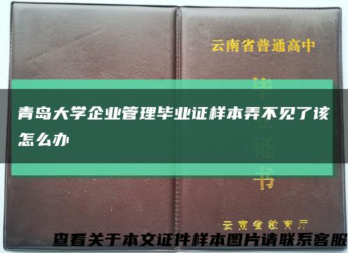 青岛大学企业管理毕业证样本弄不见了该怎么办缩略图