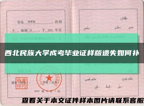 西北民族大学成考毕业证样版遗失如何补缩略图