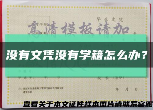 没有文凭没有学籍怎么办？缩略图