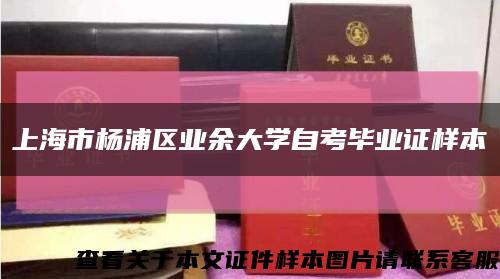 上海市杨浦区业余大学自考毕业证样本缩略图