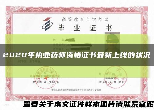 2020年执业药师资格证书最新上线的状况缩略图