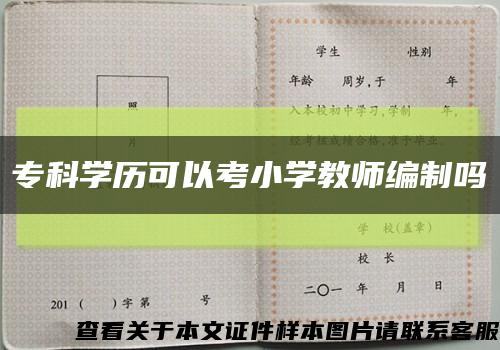 专科学历可以考小学教师编制吗缩略图