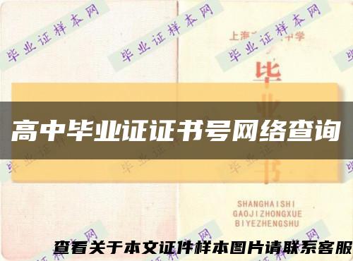 高中毕业证证书号网络查询缩略图