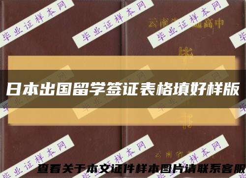 日本出国留学签证表格填好样版缩略图