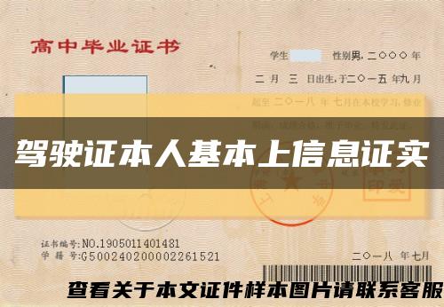 驾驶证本人基本上信息证实缩略图