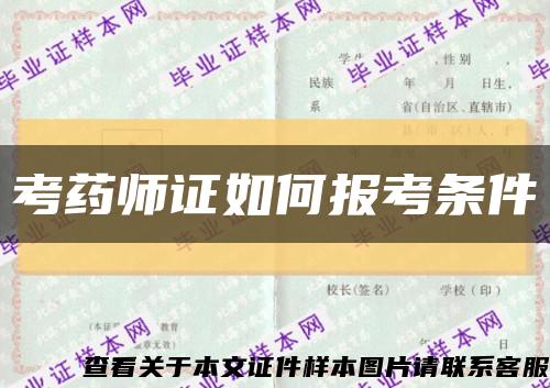 考药师证如何报考条件缩略图