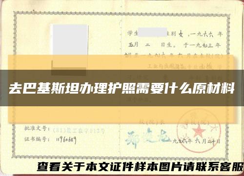 去巴基斯坦办理护照需要什么原材料缩略图