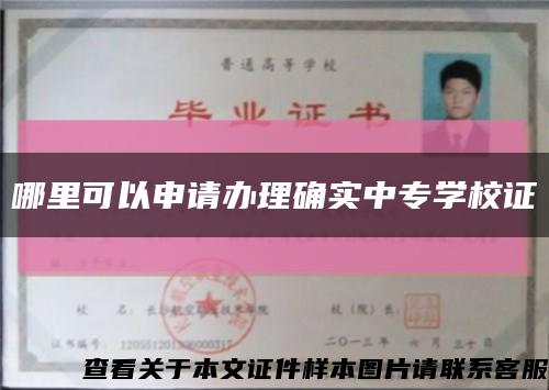 哪里可以申请办理确实中专学校证缩略图